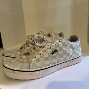 NEW VANS‎ Size 9 SELDAN Checkerboard PALE AQUA pastel mint green Womens Shoes